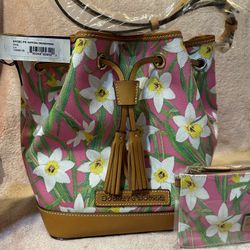 Dooney & Burke Pink Daffodil Drawstring