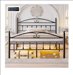Queen Bed Frame with Electrical Outlets