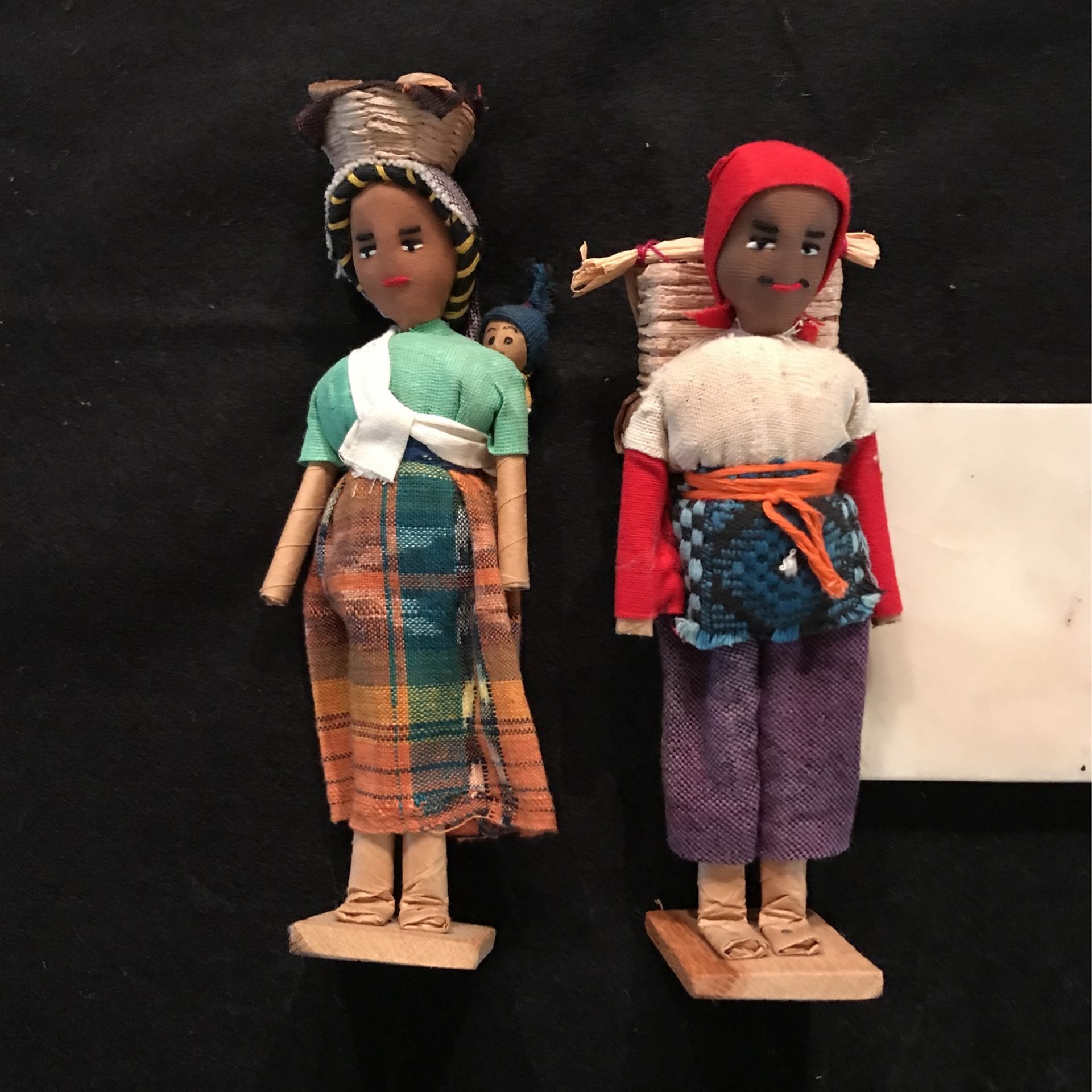 Antique 1930s-40s Peasant Cloth Dolls /Latin America