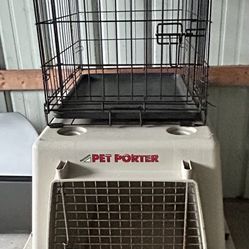Pet Porter Large Dog Crate And Medium To Large Dog Crate 