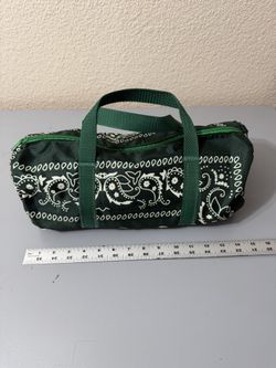 Green Paisley Bandana Mini Duffle Bag