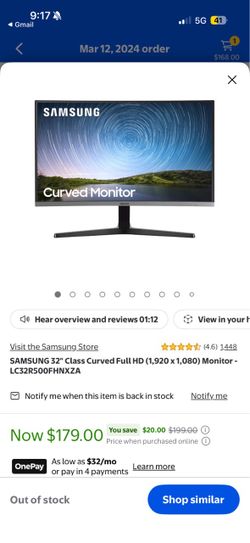 Samsung 32" Curved Full HD Monitor