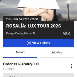 1x Rosalia Ticket Miami Good View