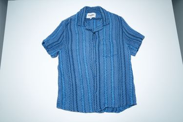 Corridor Blue Acid Plaid Short Sleeve Shirt Medium