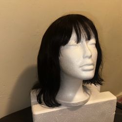 Realistic Wig – Jet Black – Short Bob with Bangs – Condition (new)