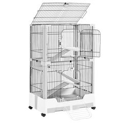 Pet Cage with Open Top&Pull-Out Tray for Rabbits, Guinea Pigs, Ferrets and Chinchillas