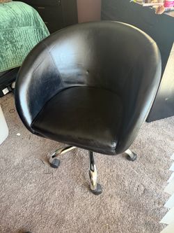 Black Faux Leather Swivel Tub Chair