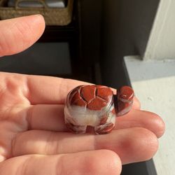 Red Jasper Turtle Crystal Carving 