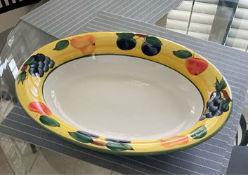 Ceramic dansk multi use platter bowl