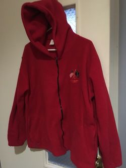 Red Fleece Zip Up Hoodie- Dutch Harbor Alaska