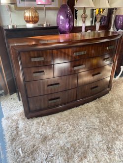 Dark Wood 9-Drawer Dresser