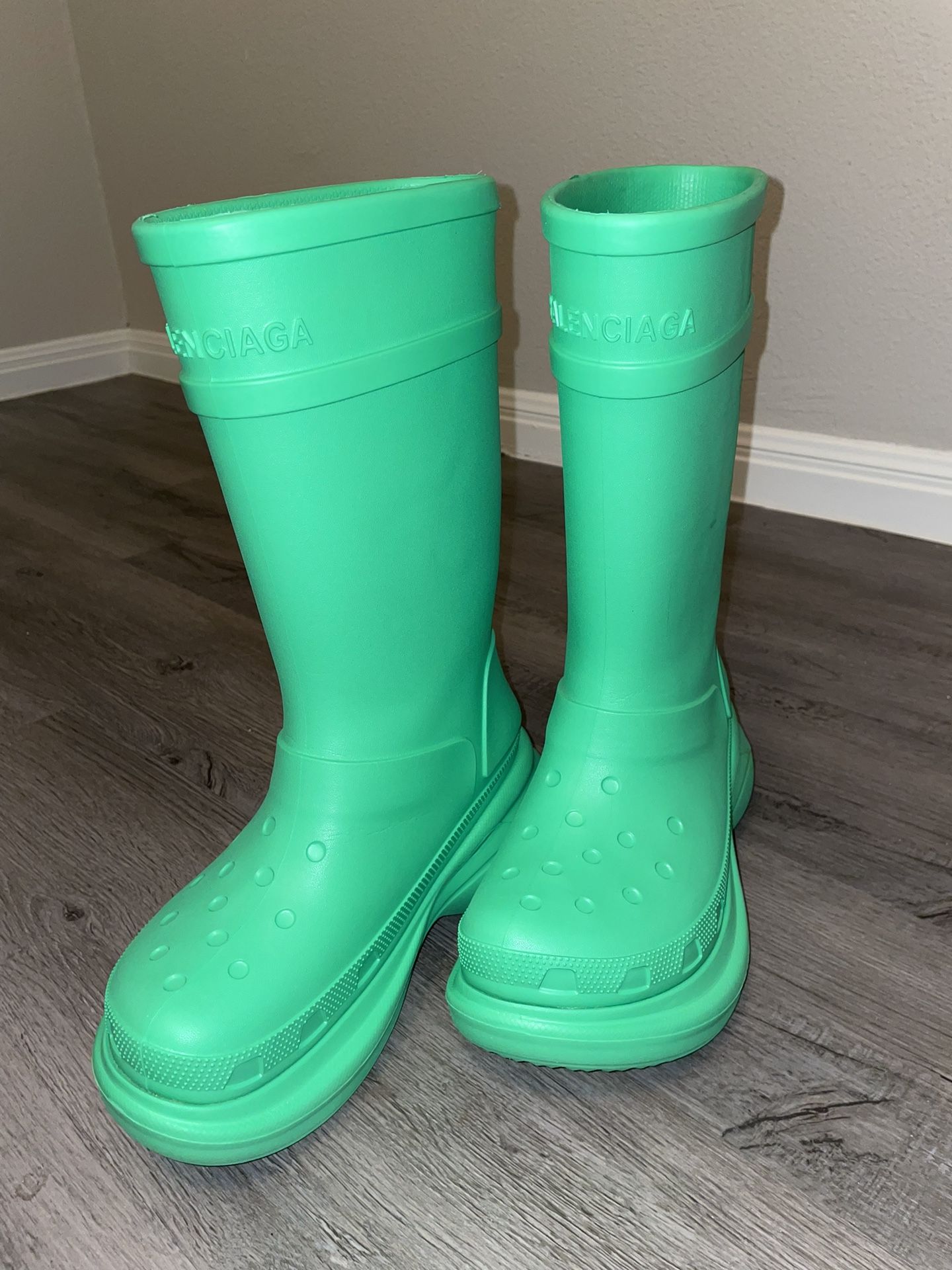 Green Balenciaga Women x Crocs Chunky Rain Boots