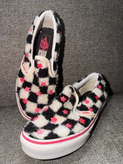 Vans Classic Slip-On Fuzzy Checkerboard Sneakers