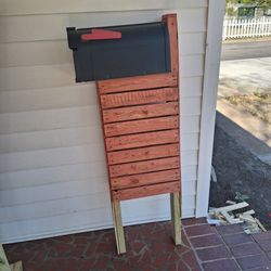Handmade mailbox post and box