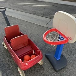 Toddler Outdoor Set - Radio Flyer Wagon & Little Tikes Hoop with 3 balls
