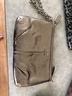 Coach metallic clutch