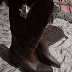 Shayne sniptoe boots brown brand new