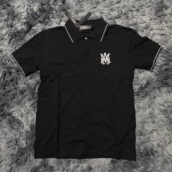 Amiri Logo Polo Shirt Black