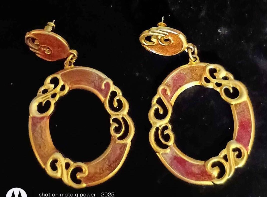 Don Lin Signed Enamel Earrings