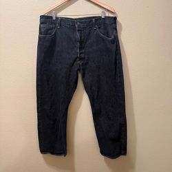 Men’s 42x30 (Measures 40x28) Levi's 501 Black Button Fly Straight Leg Jeans