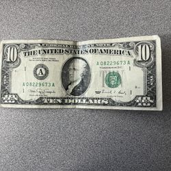 1990 10$ Bill Decent Condition 