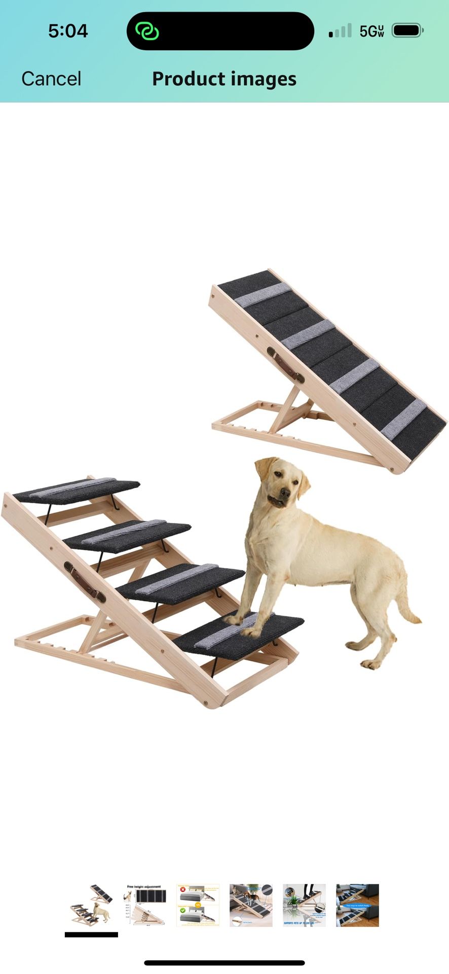 2-in-1 Pet Ramp Dog Stair,Folding Pet Stairs,Portable Dog Ramp for Small&Large Old Animals with Non-Slip Surface,Dog Ramp for Bed,Couch and Car,11.8"