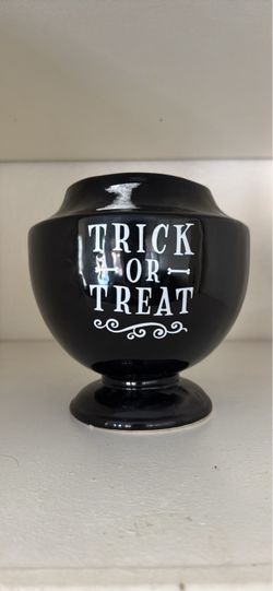 Halloween Trick or Treat Ceramic Candy Bowl