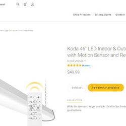 Koda LED Shop Light 46" with Remote | Used - $15 | Make Offer