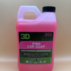 3D Pink Car Wash Soap pH Balanced, Easy Rinse, Scratch Free Ceramic Coating Safe