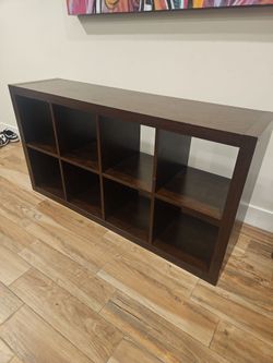 Dark brown wood shelf