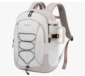 (707070-34) Backpack with Giant Tumbler Holder Pocket,15.6 Inch Everyday Laptop Backpack Commuter Travel Work Computer Bag for Women,Casual Hiking Col