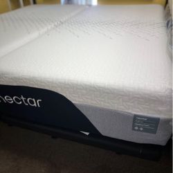 Nectar Premier Memory Foam Split King Mattress Set w/ Adjustable Base 