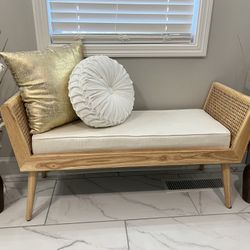 Wooden Bench With Cushion 