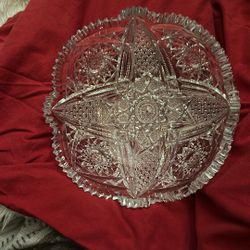 ABP Late 1800’s-1900 Cut Glass Brilliant Crystal Bowl 8” Heavy