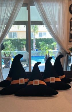 Halloween Witch Hat Pillows Set of 5