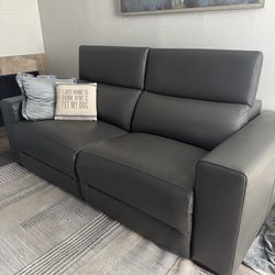 $500 Leather Reclining Sofa – Great Condition – Must Go