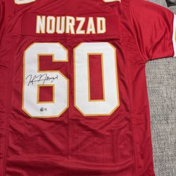 Hunter Nourzad Signed Autograph Custom Jersey - Beckett Coa - Kansas City Chiefs