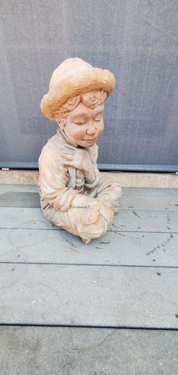 Garden Statue Cement Sitting Boy