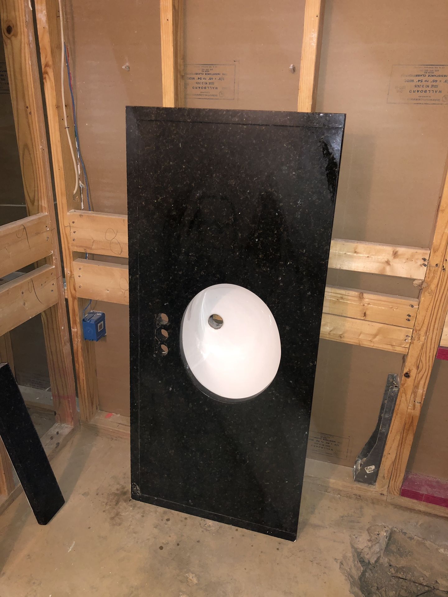 Granite Countertop Vanity Bathroom Black 50” x 22.5”