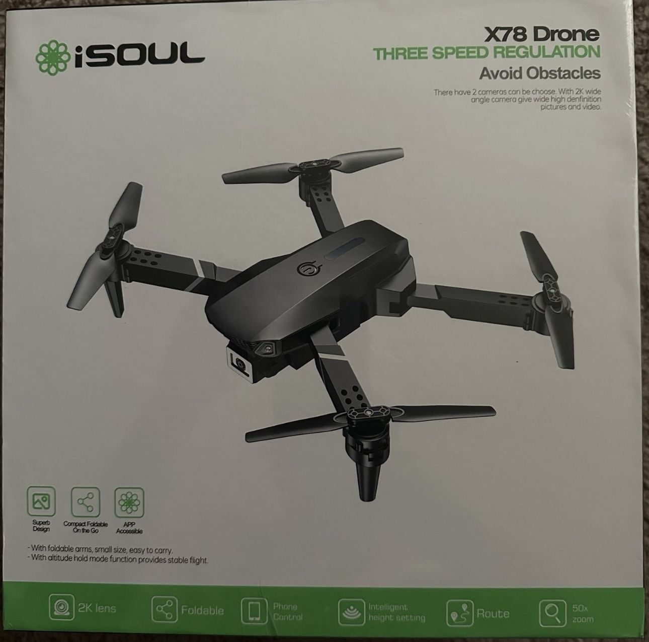 iSoul X78 Drone 3-Speed Regulation with 2K Lens & Foldable Design