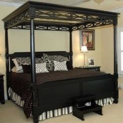 King Bedroom Set - Canopy Bed, 2 Oversized Nightstands, Dresser, Mirror, And Two Lift Up Hydraulic Storage Box springs And Optional Mattress 
