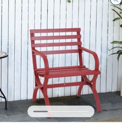 New Sophia & William Single Seater Outdoor Metal Bench Chair in Red In Box PV-332-R