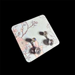 Sterling Silver Dangle Drop Stud Earrings