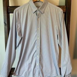 Rhone Commuter Shirt – Men’s Medium – Blue Micro-Check