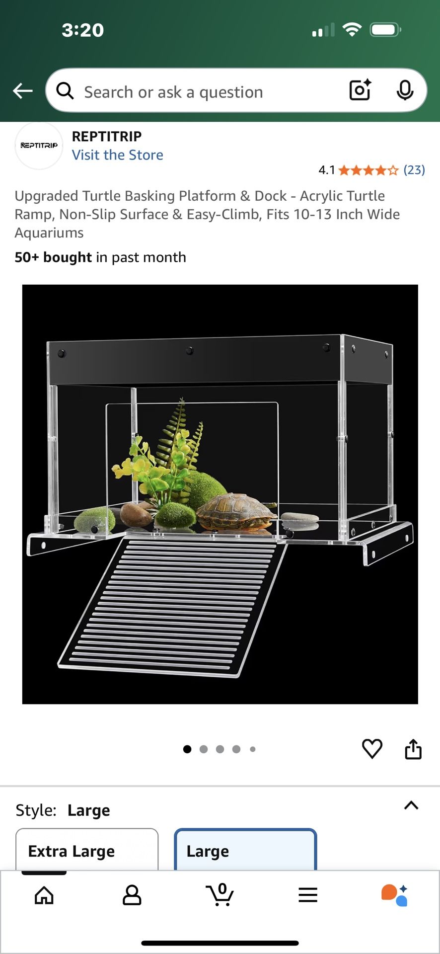 $30-Upgraded Turtle Basking Platform & Dock - Acrylic Turtle Ramp, Non-Slip Surface & Easy-Climb, Fits 10-13 Inch Wide Aquariums
