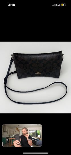 Coach Anna Foldover Clutch Crossbody in Signature Canvas Y2K