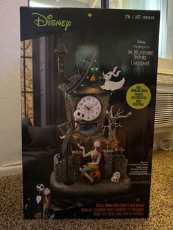 Disney Nightmare Before Christmas 22" Animated Clock Tower / LED & Music NEW