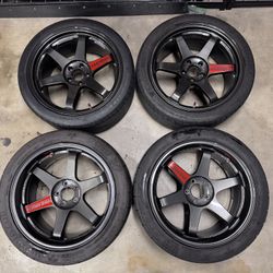 19” TE37SL Diamond Black with PS4S Tires - Supra Spec Fitment