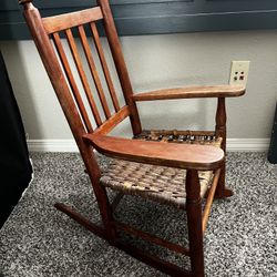 Antique Wood Kids Rocking Chair