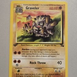 Graveler 1st Edition Fossil Pokemon Card Uncommon 37/62-Mint